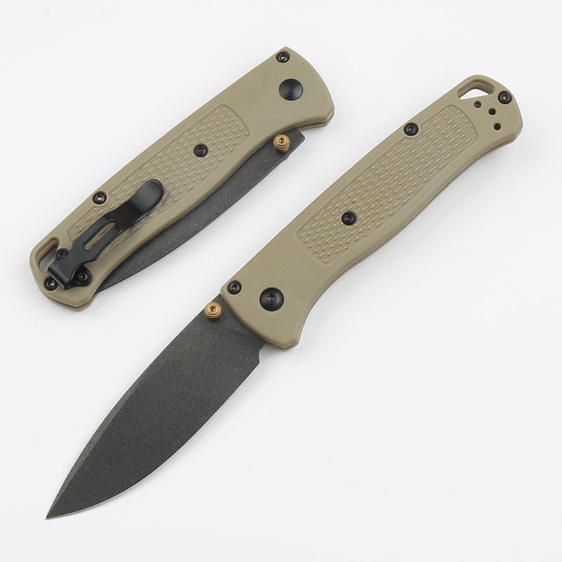 BM 535 Pocket Folding Knife S30V Drop Point Black Titanium Coating Blade GRN Handle Outdoor Camping Hiking EDC Folder Gift Knives with Retail Box