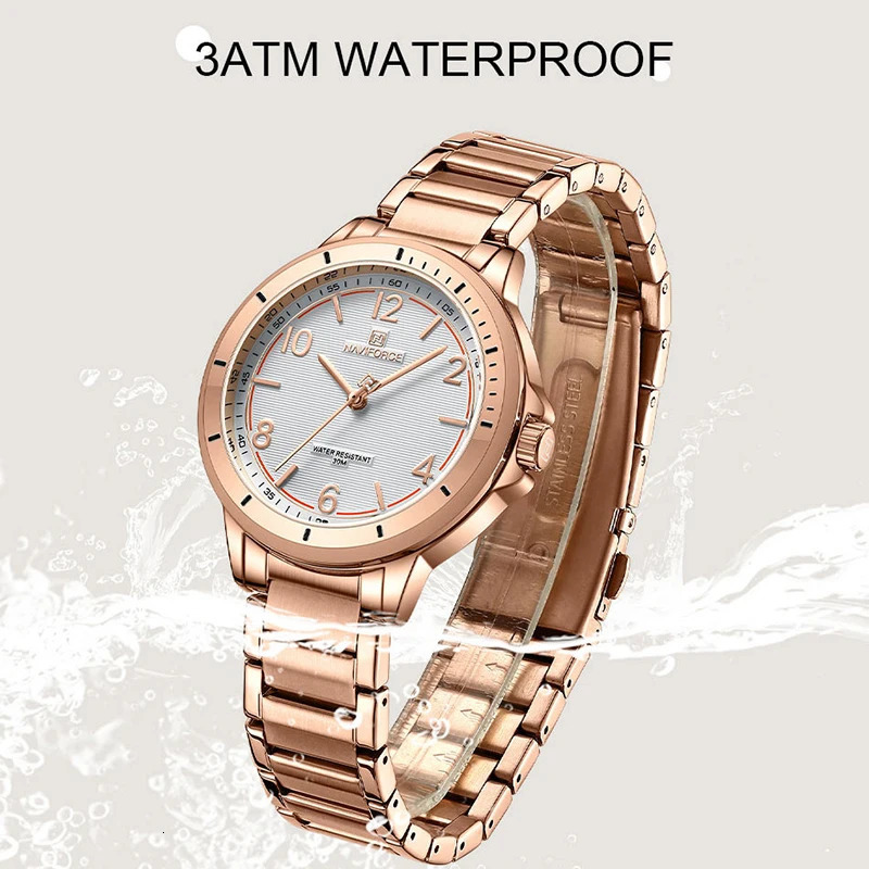 Arrival NAVIFORCE Fashion Woman Watch Water Resistant Female Wristwatch Stainless Steel Lady Quartz Bracelet Girl Gift 240323