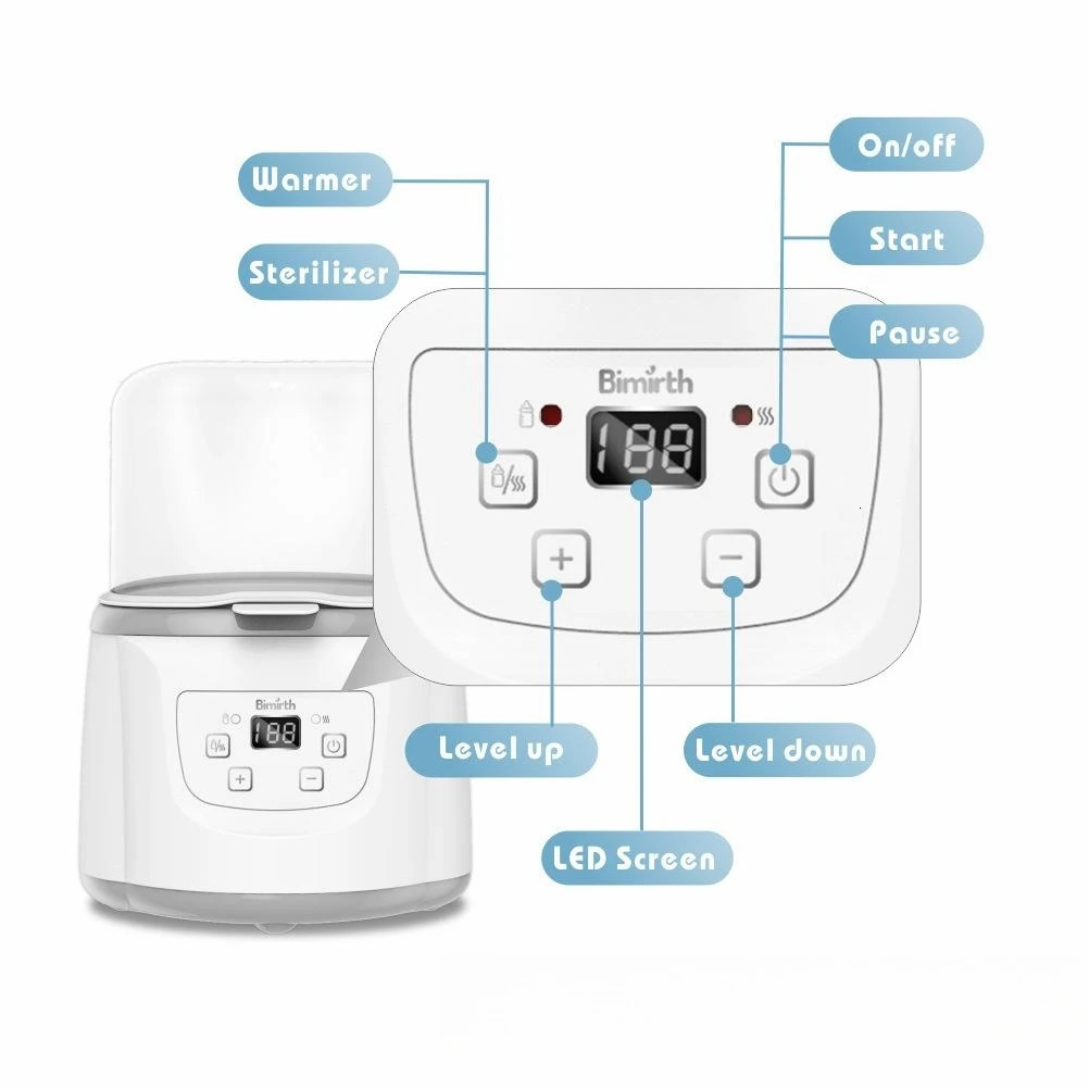 Electric Baby Double Bottle Warmer Sterilizer Defrost Formula Milk Heat Food LED Display Easy To Operate Heater 240322