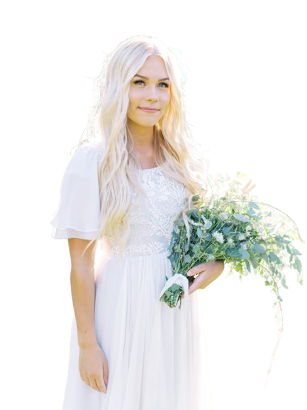 Vintage Aline Modest Wedding Dresses With Flutter Sleeves Scoop Neck Lace Top Chiffon Skirt Bogho Informal Bridal Gowns C D0313