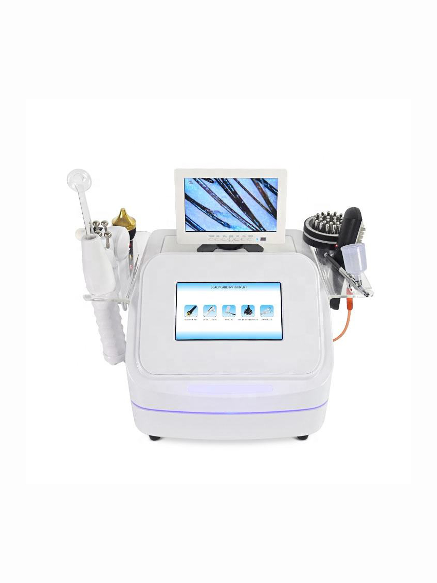 Portable 7 In 1 High Frequency Hair Follicle Detection Scalp Treatment Machine Hair Analyze Scalp Care Massage Hair Regrowth Device