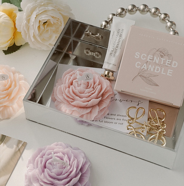 Candle Peony Flower Shape Gift Ornament Mother's Day Birthday Flower Scented Candle wedding souvenirs handmade candles