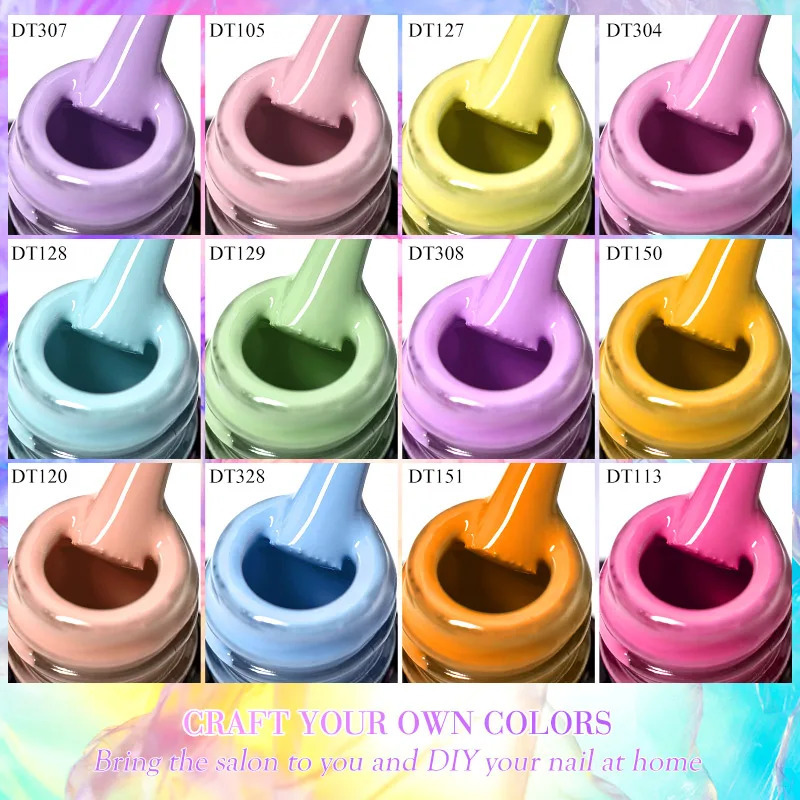 MEET ACROSS 140/9Pcs Glitter Gel Nail Polish Set Semi Permanent Hybrid Soak Off UV LED Varnish Nail Art Kits For Nails Manicure 240321