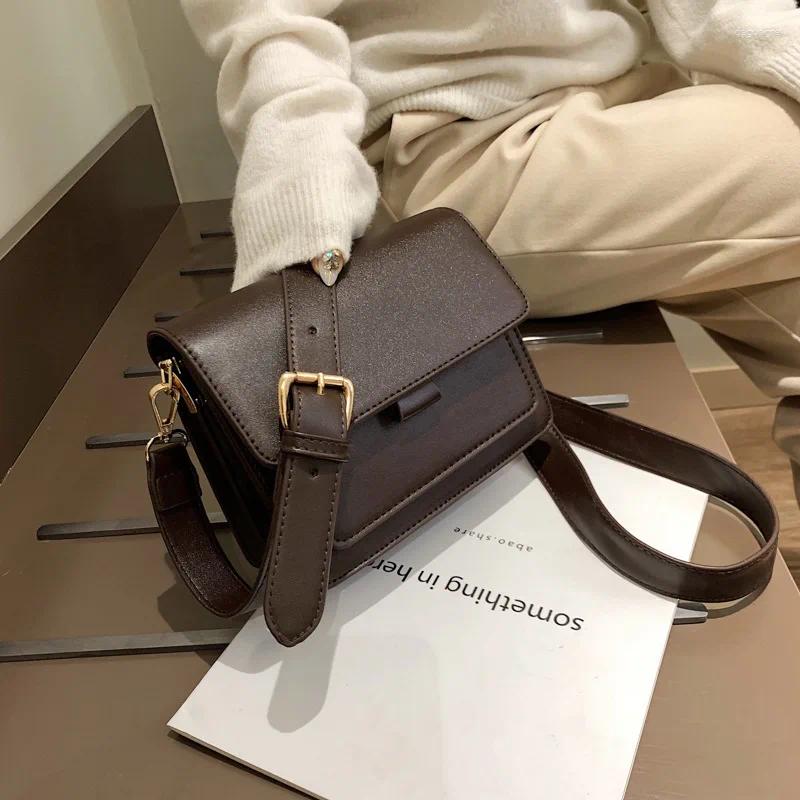 Shoulder Bags Small Women 2024 Winter Women's Korean Fashion Simple Messenger Bag Square C729