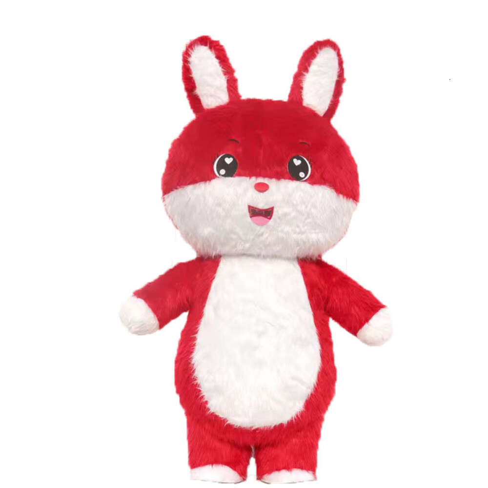 Mascot Costumes 2m/2.6m Pink Hare Mascot Costume Iatable Easter Bunny Suit Adult Full Body Blow Up Rabbit Outfit