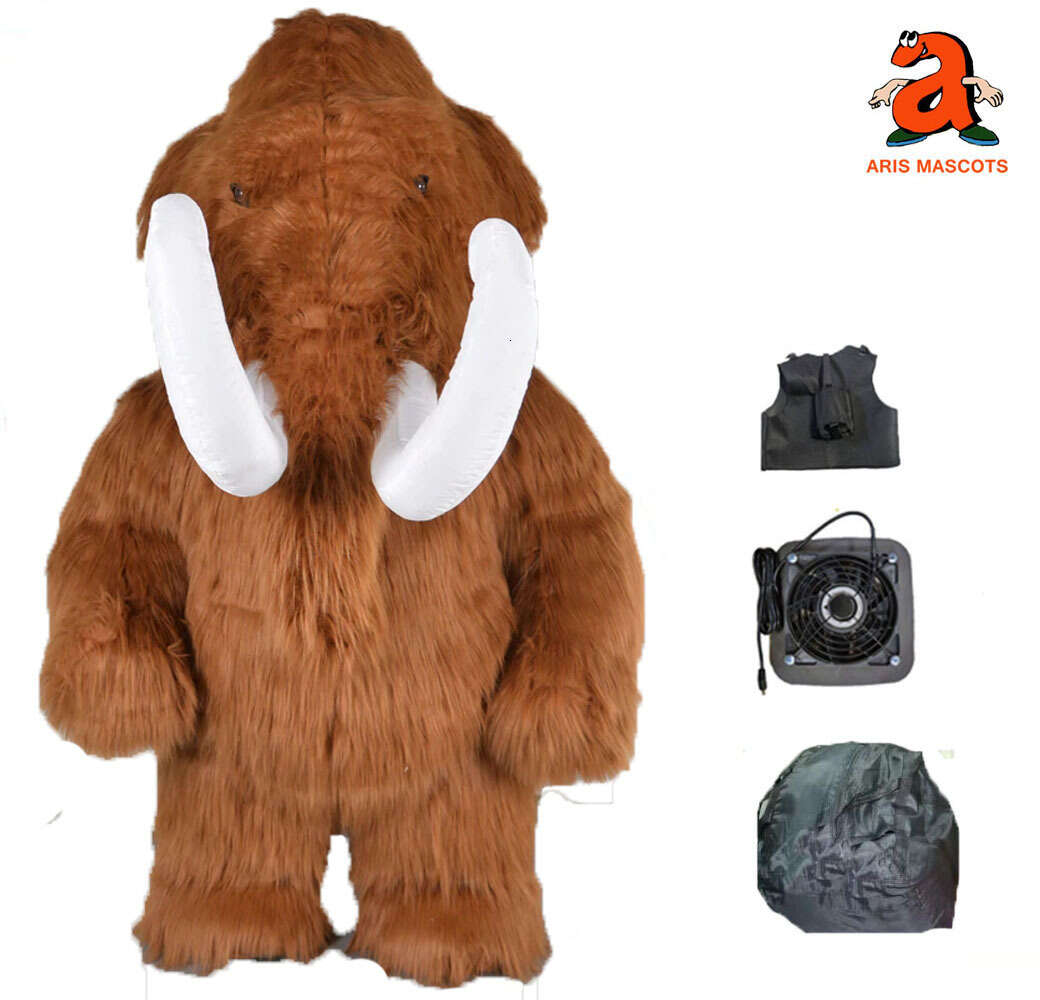 Mascot Costumes Giant Realistic Mammoth Iatable Suit Adult Walking Mascot Costume Blow Up Animal Character Funny Dress for Entertainment