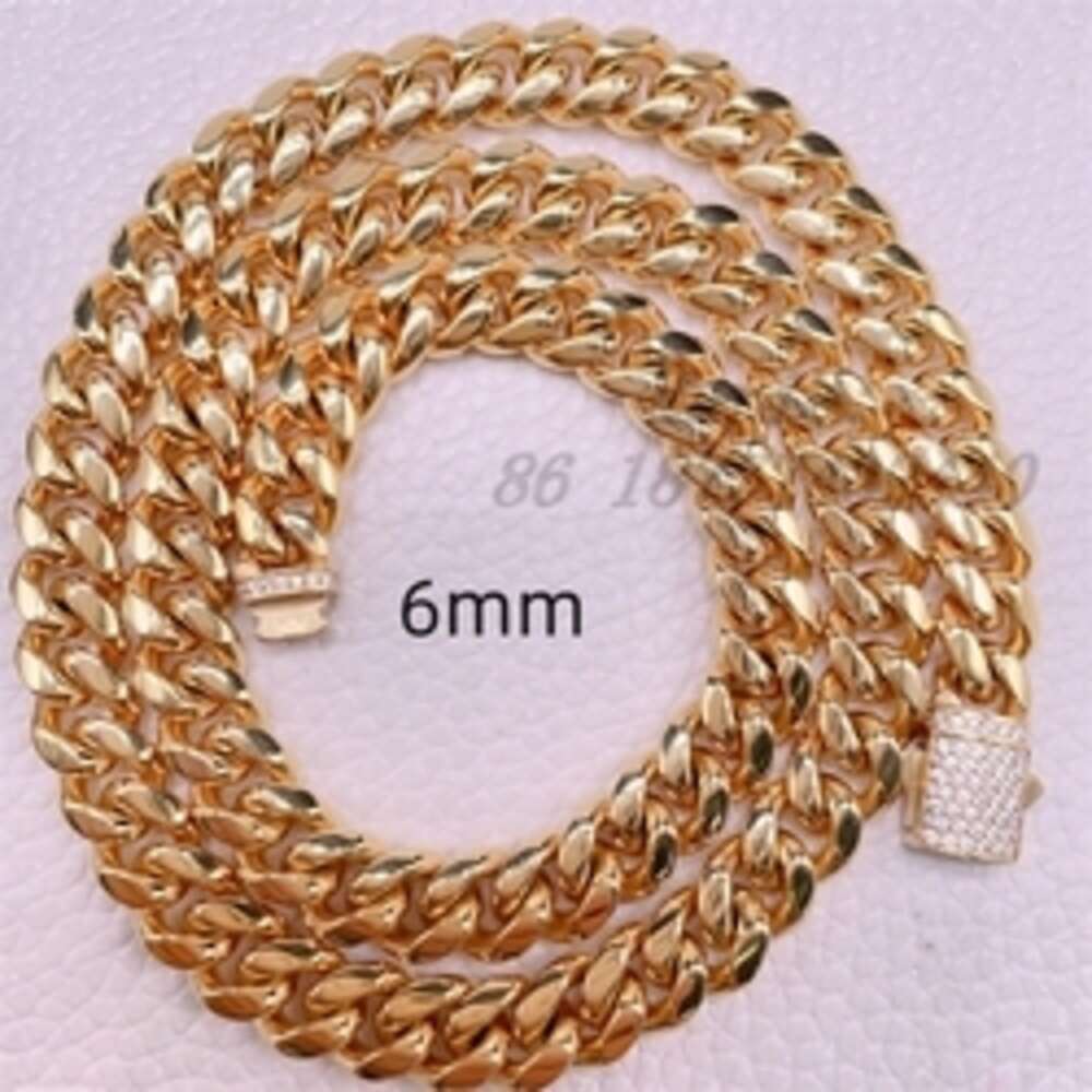 Fashion Jewelry 316l Stainless Steel with Cz or Vvs Moissanite Cuban Chain Hip Hop Miami Link