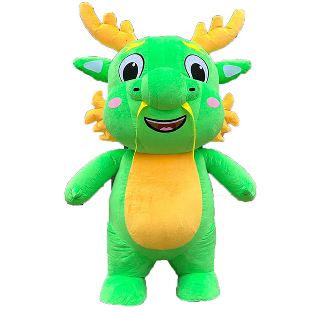Mascot Costumes 2m/2.6m Real Life Iatable Suit Adult Wearable Walking Dragon Blow Up Mascot Costume for New Year Events Party