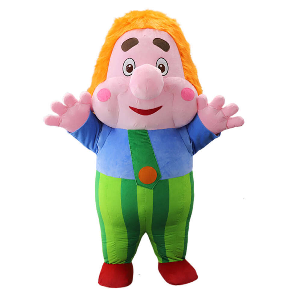 Mascot Costumes 2m Iatable Adult Clown Mascot Costume Human Character Blow Up Suit Carnival Fancy Dress Party Outfit