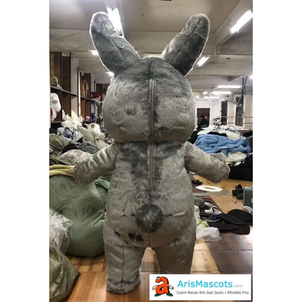 Mascot Costumes 2m/2.6m Iatable Rabbit Costume Adult Furry Hare Blow Up Mascot Suit Walking Easter Bunny Fancy Dress for Entertainments