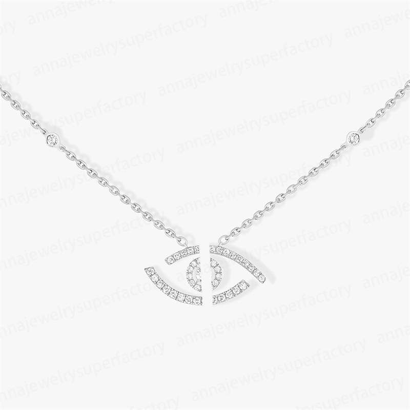 Moissanite hip-hop style Jewelry Senior Designer Sier Rose Gold Romantic M Series Pendant Asymmetric Necklace Single Three Dia Sliding Women's We