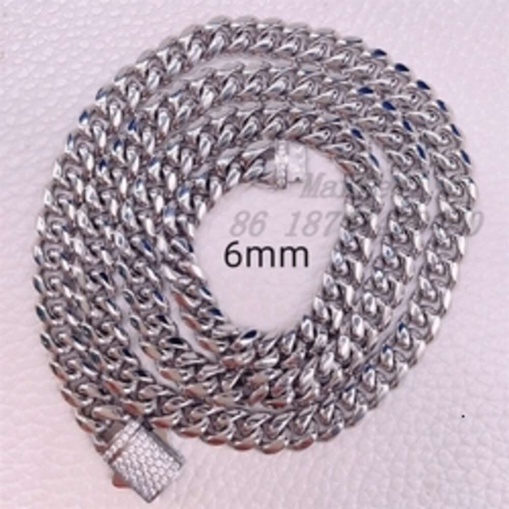 Fashion Jewelry 316l Stainless Steel with Cz or Vvs Moissanite Cuban Chain Hip Hop Miami Link