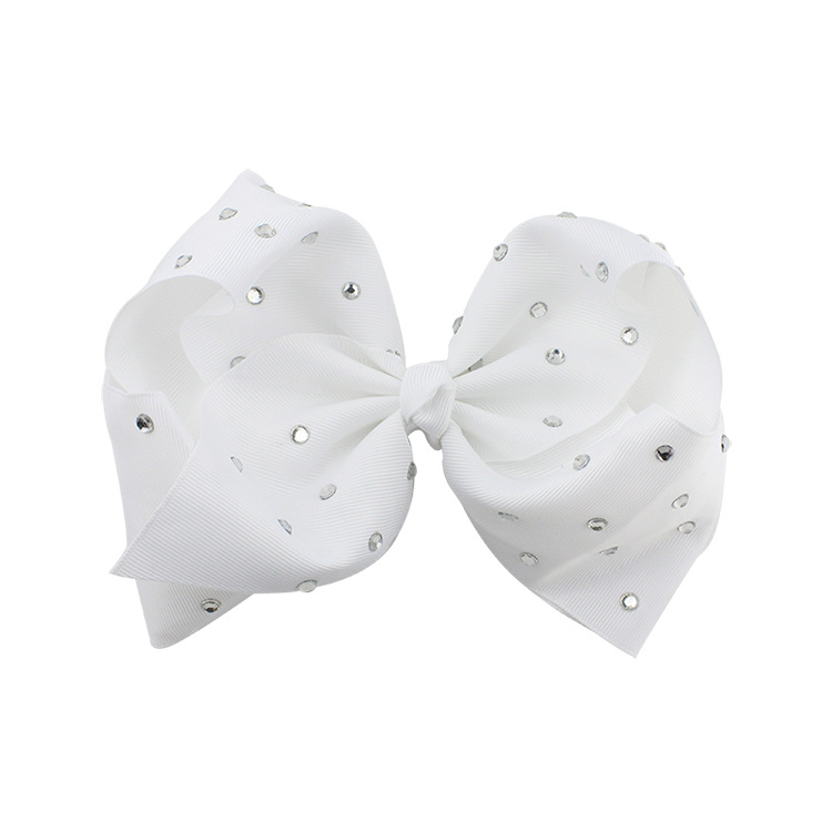8 Inch JOJO Rhinestone Hair Bow With Clip For School Baby Children Pastel Bow 16 Colors Kids Hair Accessories