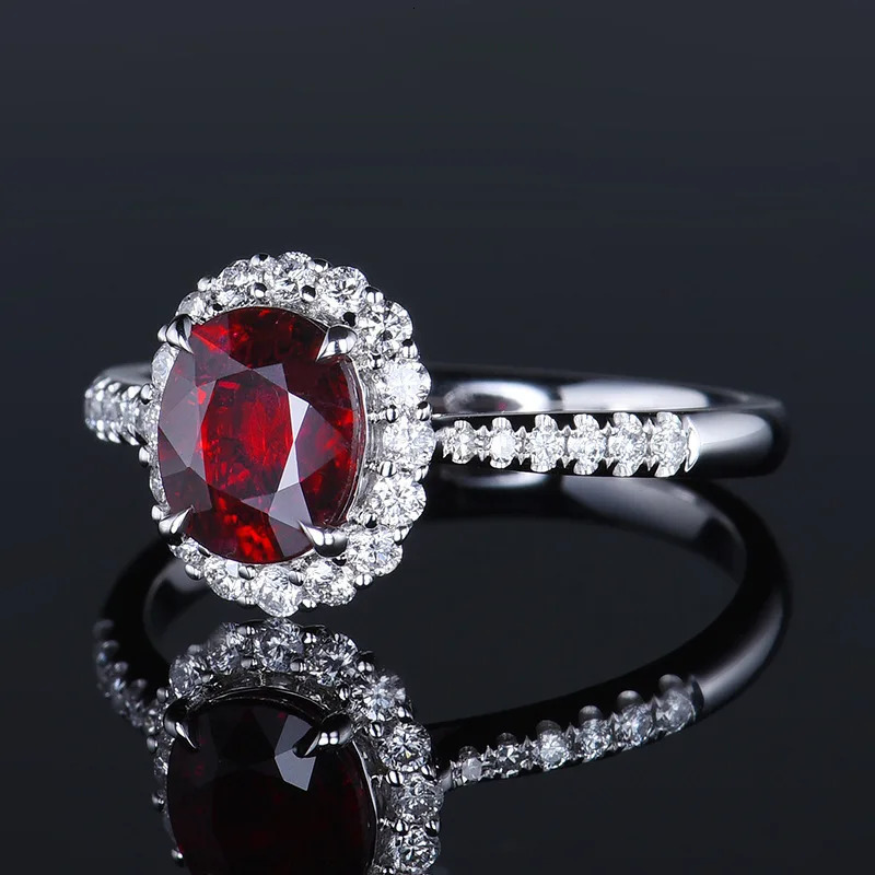 Classic natural ruby Red Stone Rings for Women 925 Sterling Silver Fashion Anniversary Jewelry For girls Christmas Day Gift 240323