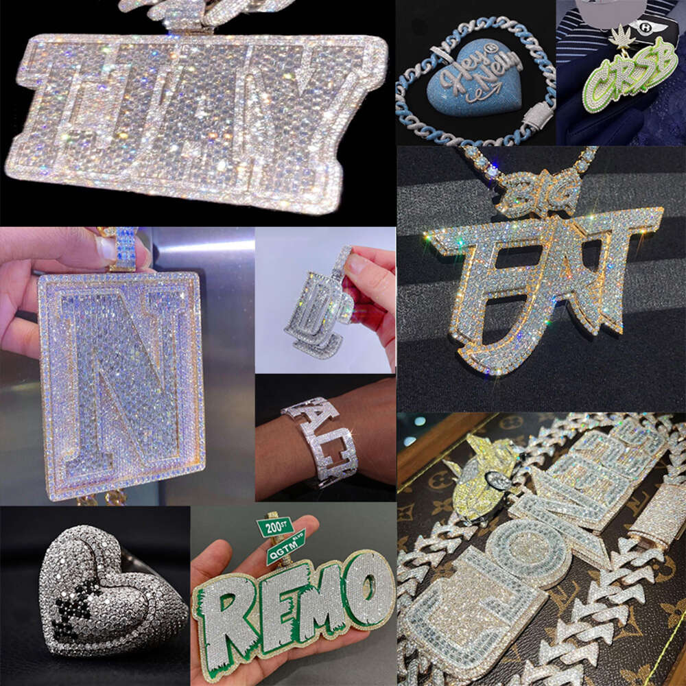 Selling Diy Jewelry Iced Out Moissanite Disc Pendant Bling Gra Certificate Lab Diamond Men Jewelry