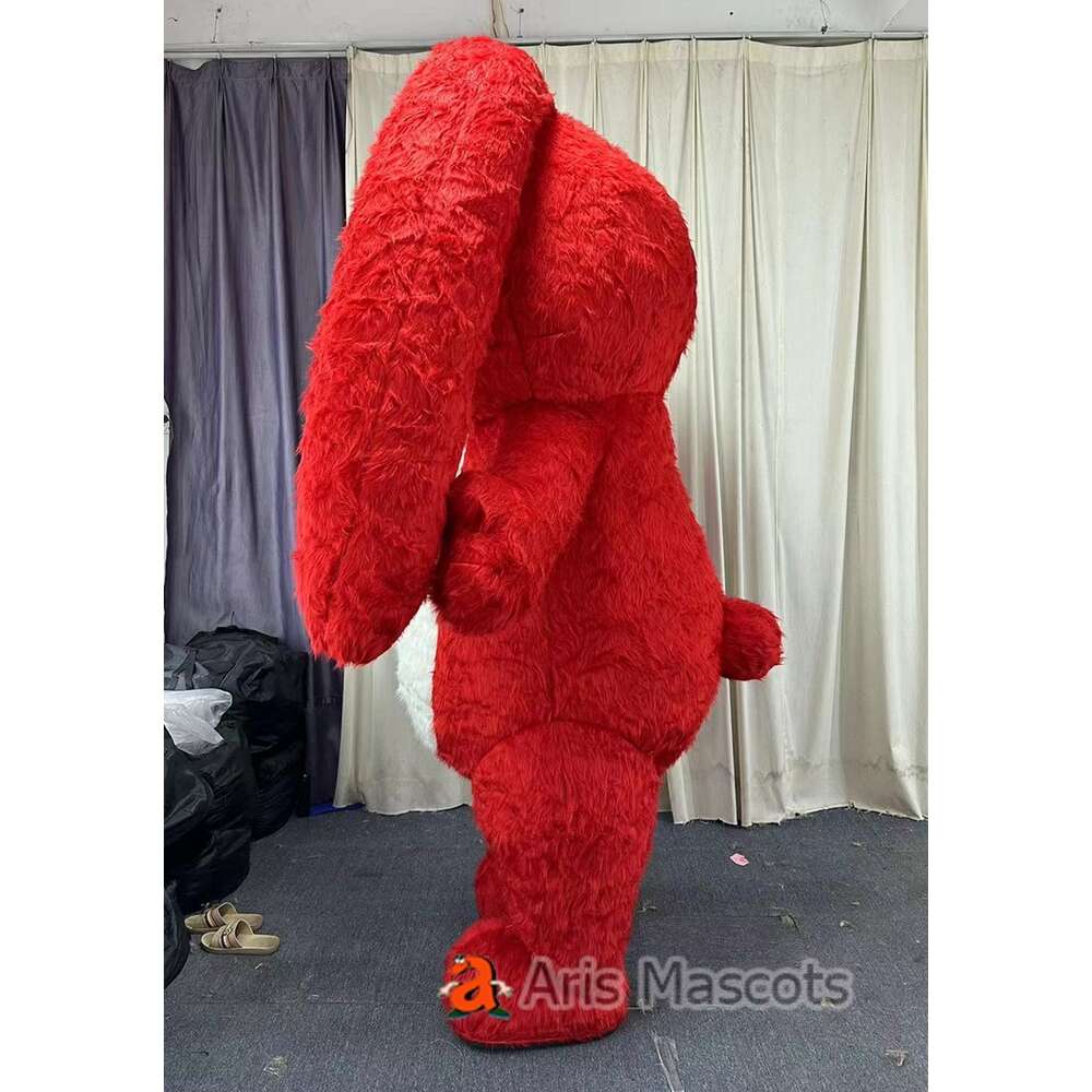 Mascot Costumes 2m/2.6m Adult Red Rabbit Costume for Easter Entertainments Full Body Fur Bunny Mascot Suit Funny Walkable Animal Dress