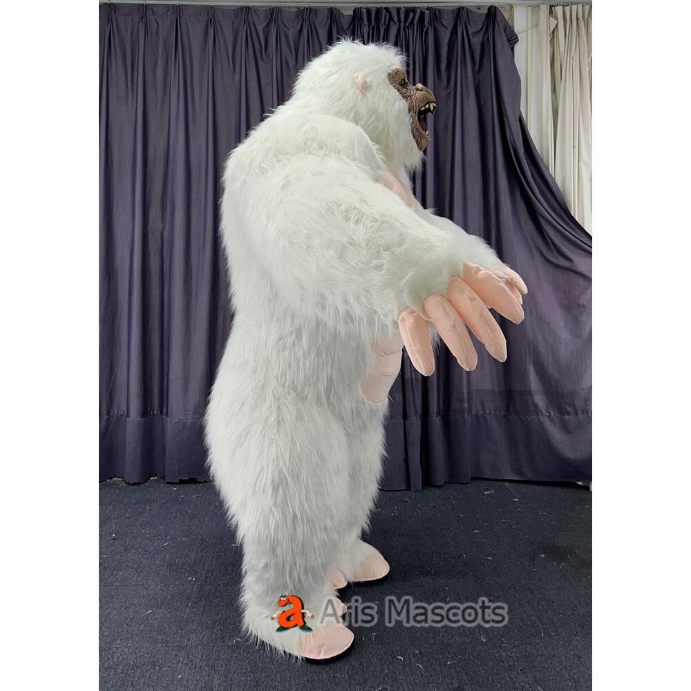 Mascot Costumes 2m/2.6m White Gorilla Iatable Costume Adult Full Body Walking Mascot Blow Up Dress Kingkong Outfit for Halloween