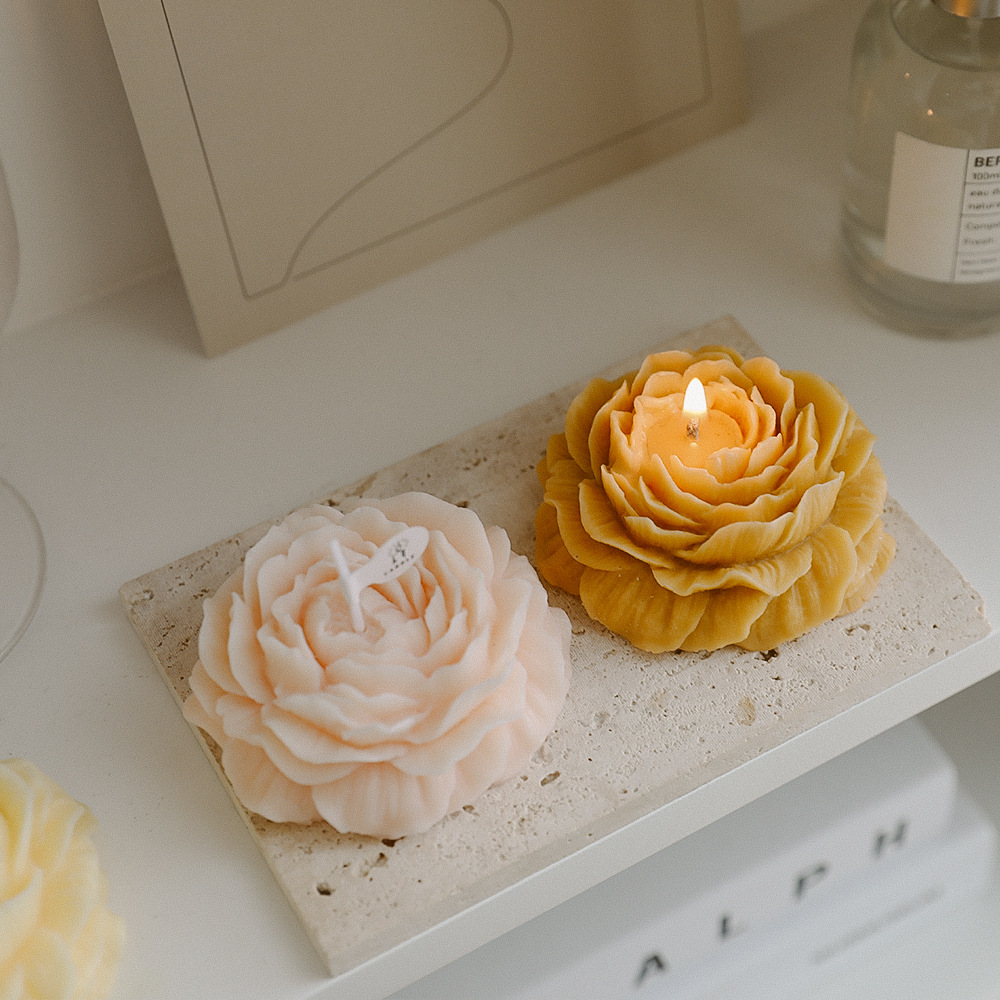 Candle Peony Flower Shape Gift Ornament Mother's Day Birthday Flower Scented Candle wedding souvenirs handmade candles