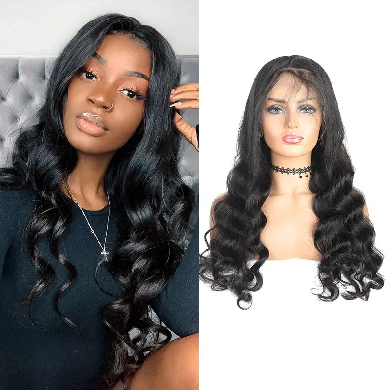 16inch full lace Human Hair Wigs Yaki Straight Kinky Curly Water Loose Deep Body Lace Front Wig for Women All Ages Natural 130%density 360 lace fronta