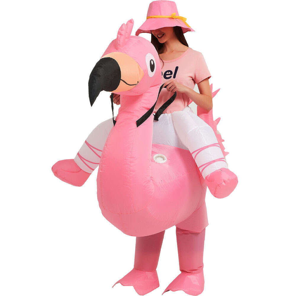 Mascot Costumes Adult Riding Costume Iatable Suit Advertising Blow Up Flamingo Dress for Entertainments