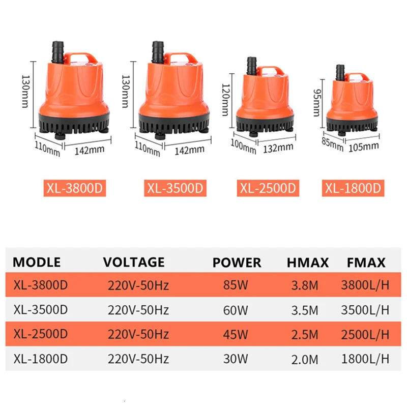 Water Pumps Fish Tank Submersible Pump 30W/60W/85W Bottom Suction Pump For Pond Aquariums Hydroponics Fountain Water Purifier 240308