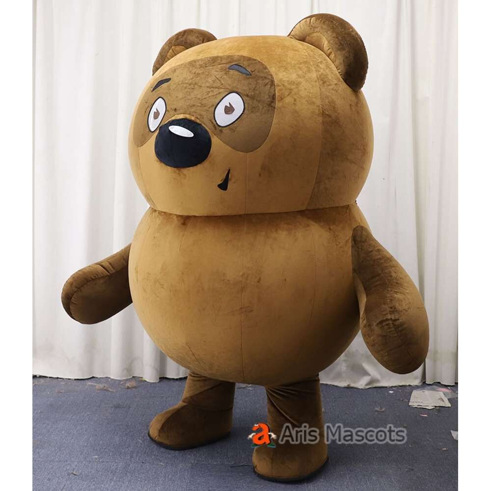 Mascot Costumes 2m Adult Bear Iatable Suit Full Body Wearable Walking Blow Up Mascot Costume Funny Stage Wear Character Dress Party