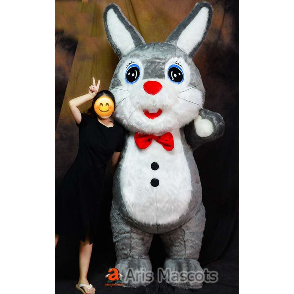 Mascot Costumes 2m/2.6m Iatable Rabbit Costume Adult Furry Hare Blow Up Mascot Suit Walking Easter Bunny Fancy Dress for Entertainments