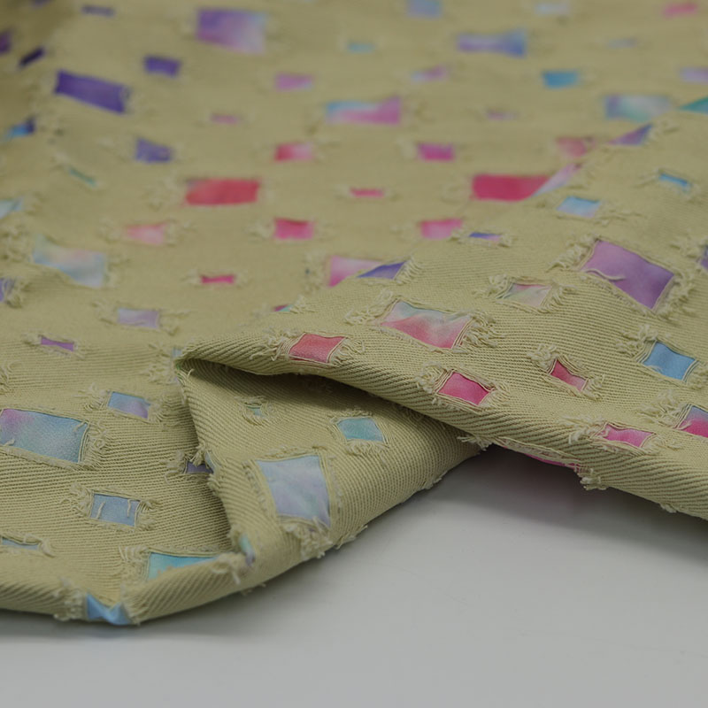 50CM/Piece Oil painting style composite khaki pure cotton cloth clothing fabric high-grade handmade DIY clothing coat shirt fabric