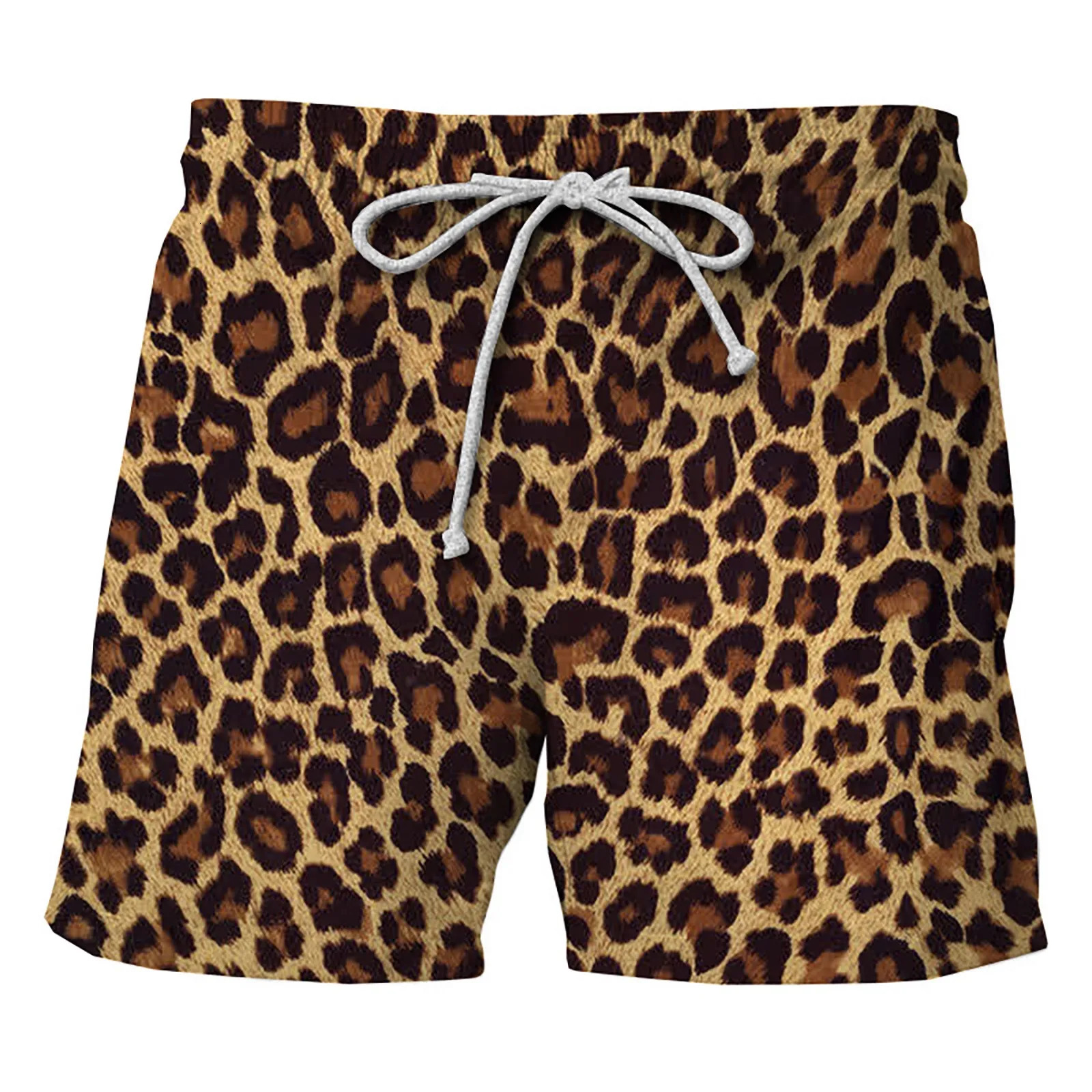 Leopard Print Men Beach Shorts 3d Printed Party Clothing Casual Board Harajuku Breathable Swimsuit Homme Oversized 240314