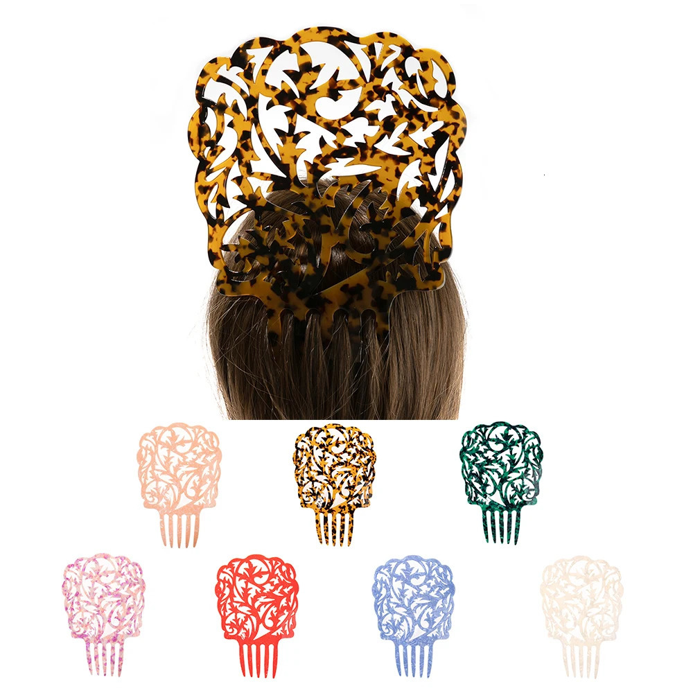 Vintage Hair Comb Colorful Acetate Accessories Tortoiseshell High Flamenco dancers Headdresses jewelry Gift 240311