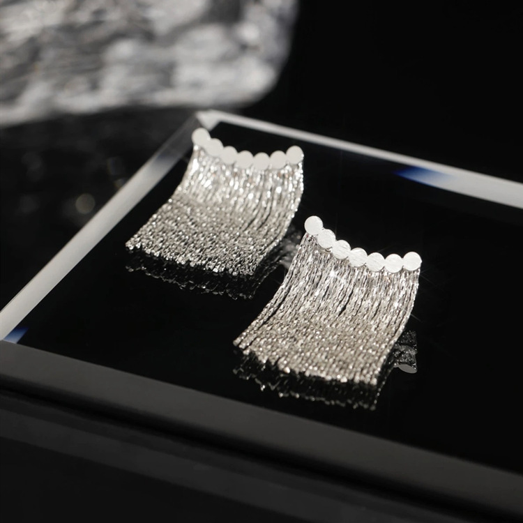 2024 Top Sell Dangle Earrings Luxury Jewelry 925 Sterling Silver Fill Metal Chain Party Women Wedding Drop Tassels Earring For Mother Day Gift