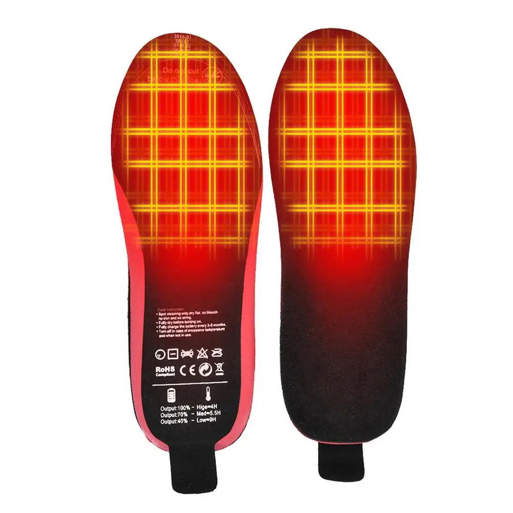 Electric Heating Insoles For Winter 2100Mah Rechargeable Remote Control Heated Insole Camping Warm Foot Warmer Can Cut Shoes Pad 240309