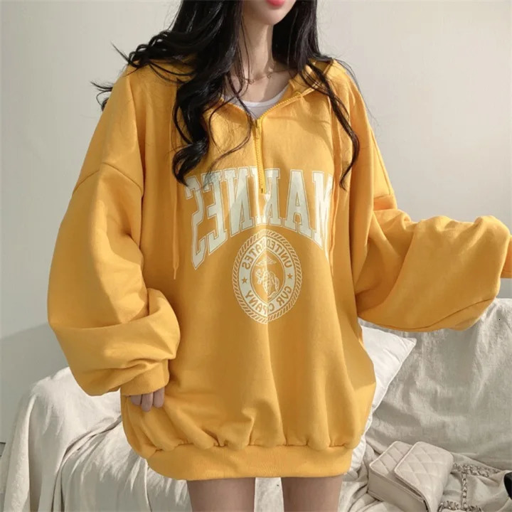 Zipper Hoodies Women Autumn Winter Fashion Casual Warm Oversized Hooded Pullover Loose Jacket Womens 240318