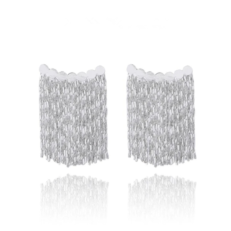 2024 Top Sell Dangle Earrings Luxury Jewelry 925 Sterling Silver Fill Metal Chain Party Women Wedding Drop Tassels Earring For Mother Day Gift