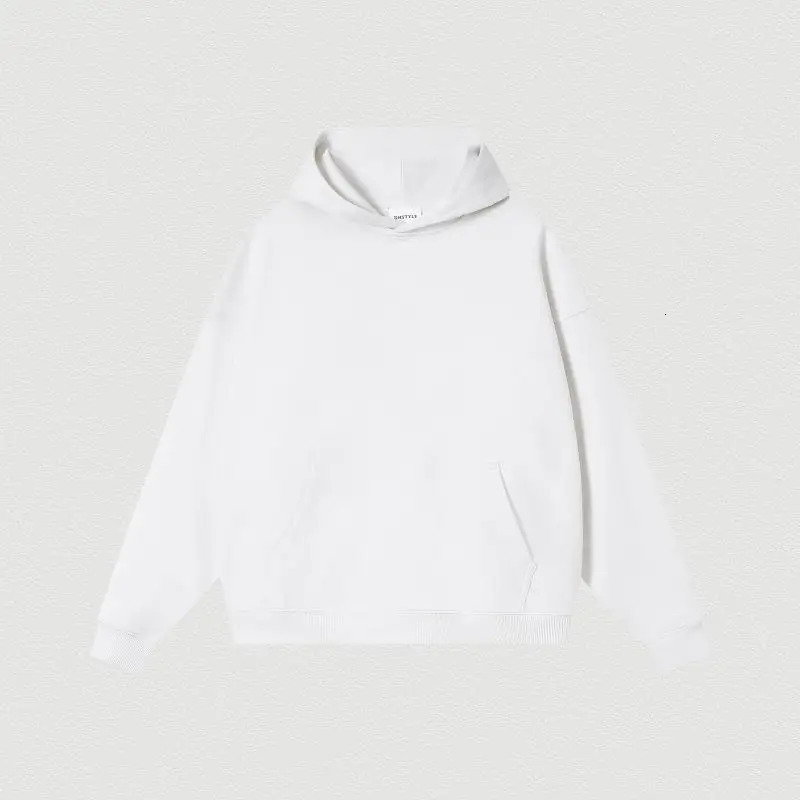400GSM Oversized Frency Terry Autumn Winter Casual Cotton Men Woven High Quality Top Solid Color Hoodies Sweatshirt Streatwear 240321