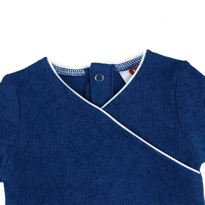 Baby romper and hat set kids clothes long sleeves rib cotton baby overall with footie autumnwinter demo wrap 240313