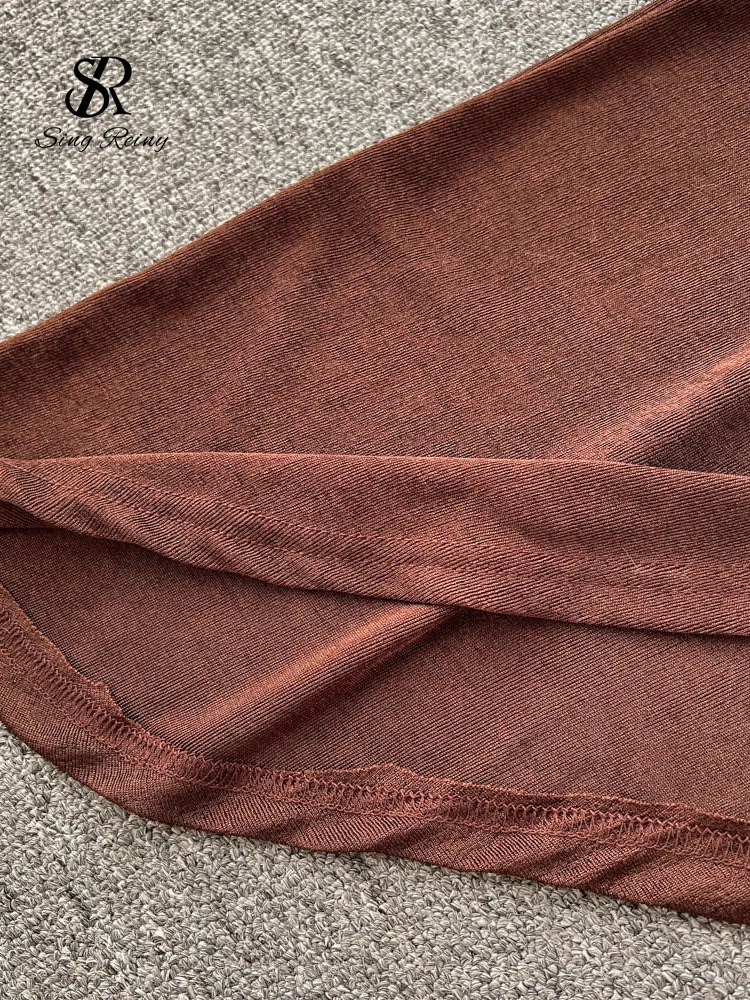 SINGREINY Irregular Women Summer Sets 2023 Party Slim Solid Elastic Waist Split Elegant Ladies Romantic Sexy Two Piece 240315