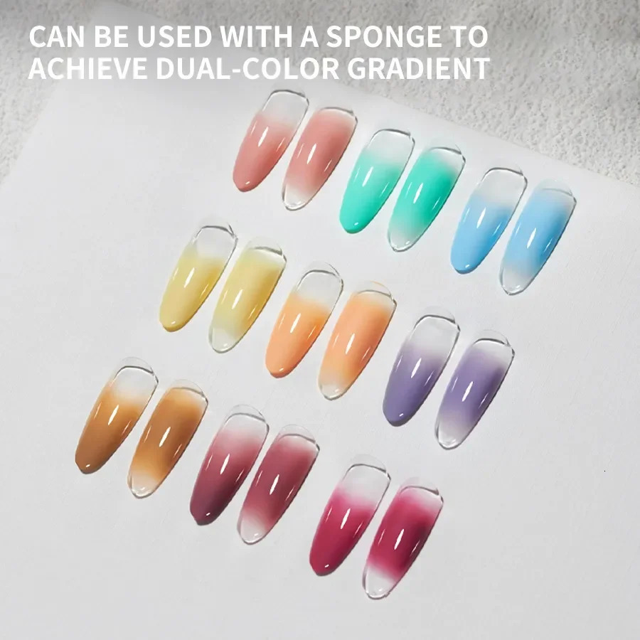 20 Colors Pat Painting Gel Nail Polish Set With Sponge Gradient Semi Permanent Soak Off UV LED Nail Art Gel Varnishes For Nails 240321