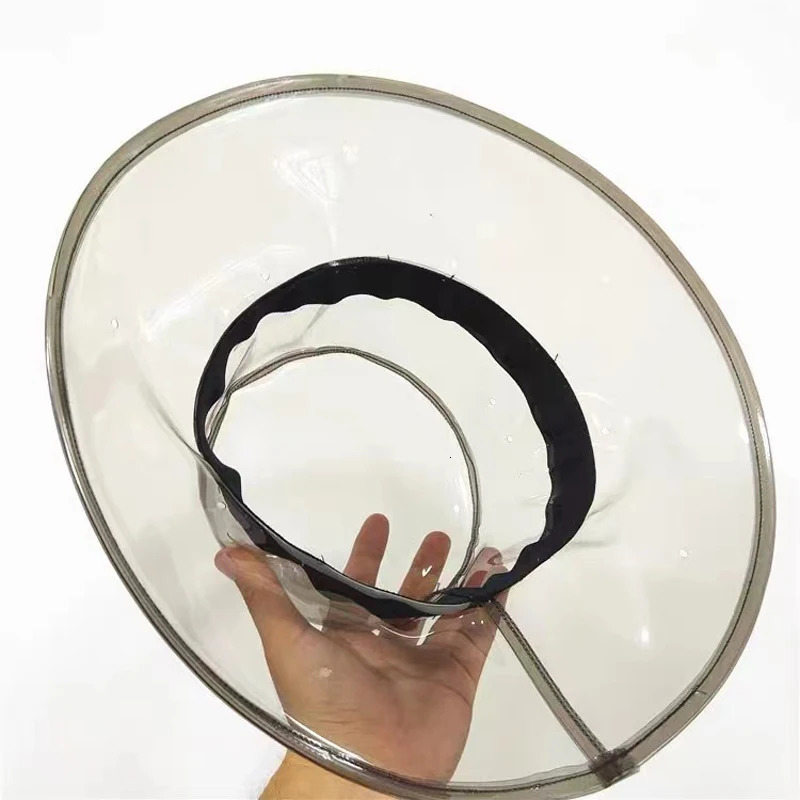 Y2K Transparent Womens Buckets PVC Hats Caps Girls Gorras Ladies Beach Sun Visor Waterproof Rain Hat Plastic Wide Brim Caps 240320