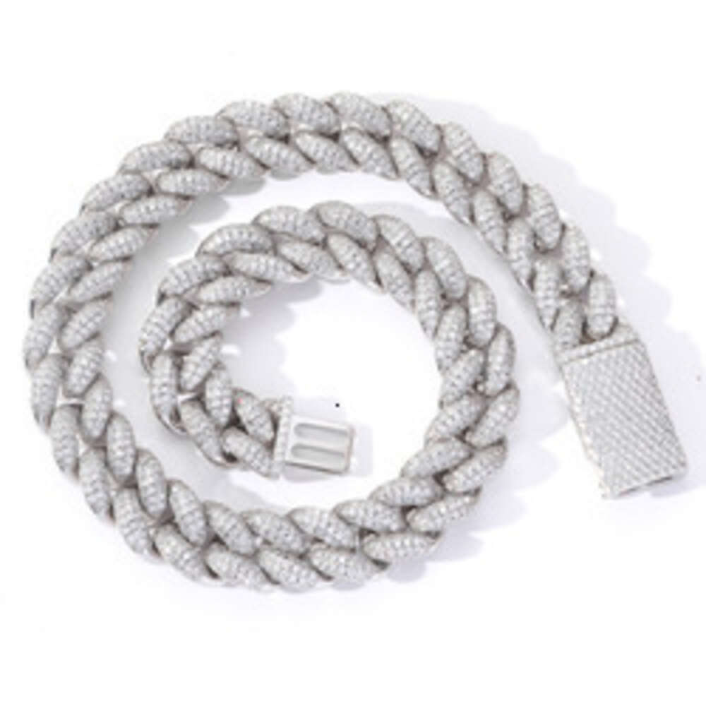 Wholesale Hip Hop Jewelry Vvs1 Iced Out Link Sier 18mm Dia Moissanite Cuban Chain Bracelet