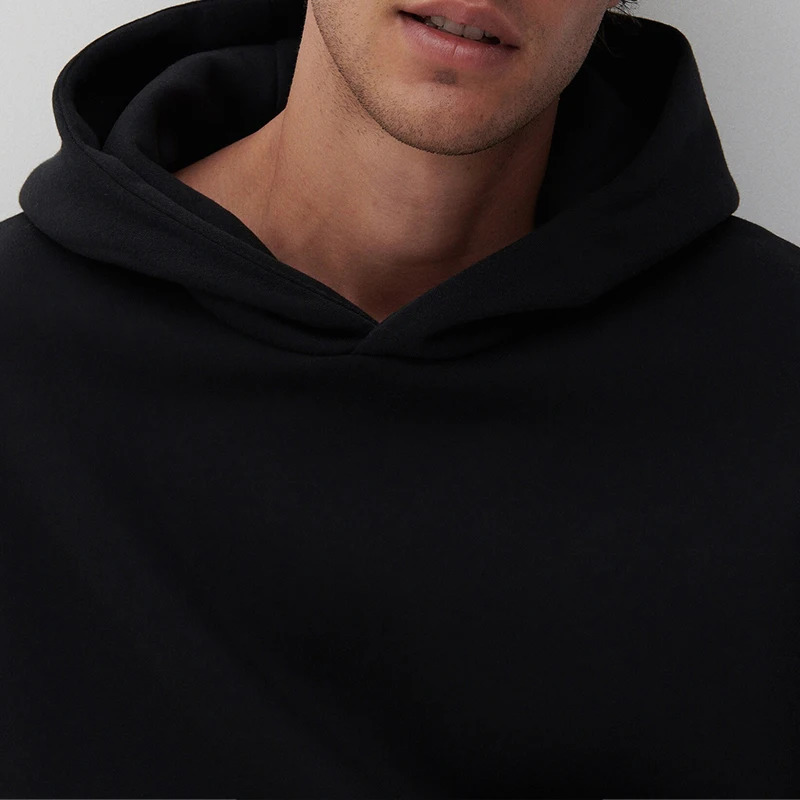 400GSM Oversized Frency Terry Autumn Winter Casual Cotton Men Woven High Quality Top Solid Color Hoodies Sweatshirt Streatwear 240321
