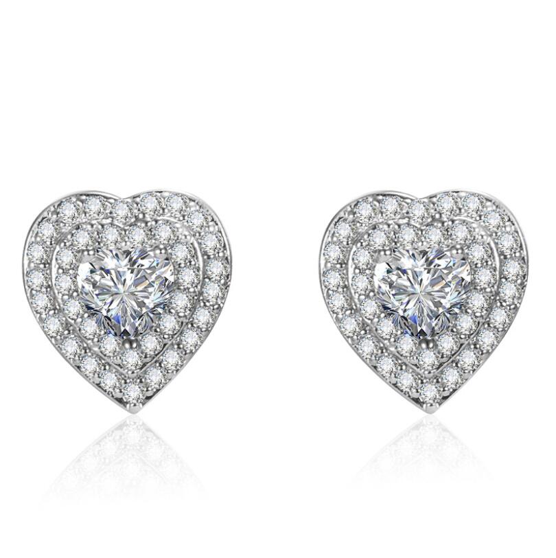 Pear Cut White Topaz CZ Dia Gemstone Stud Earrings - Sterg Sier Jewelry, Women's Heart Earring Gift