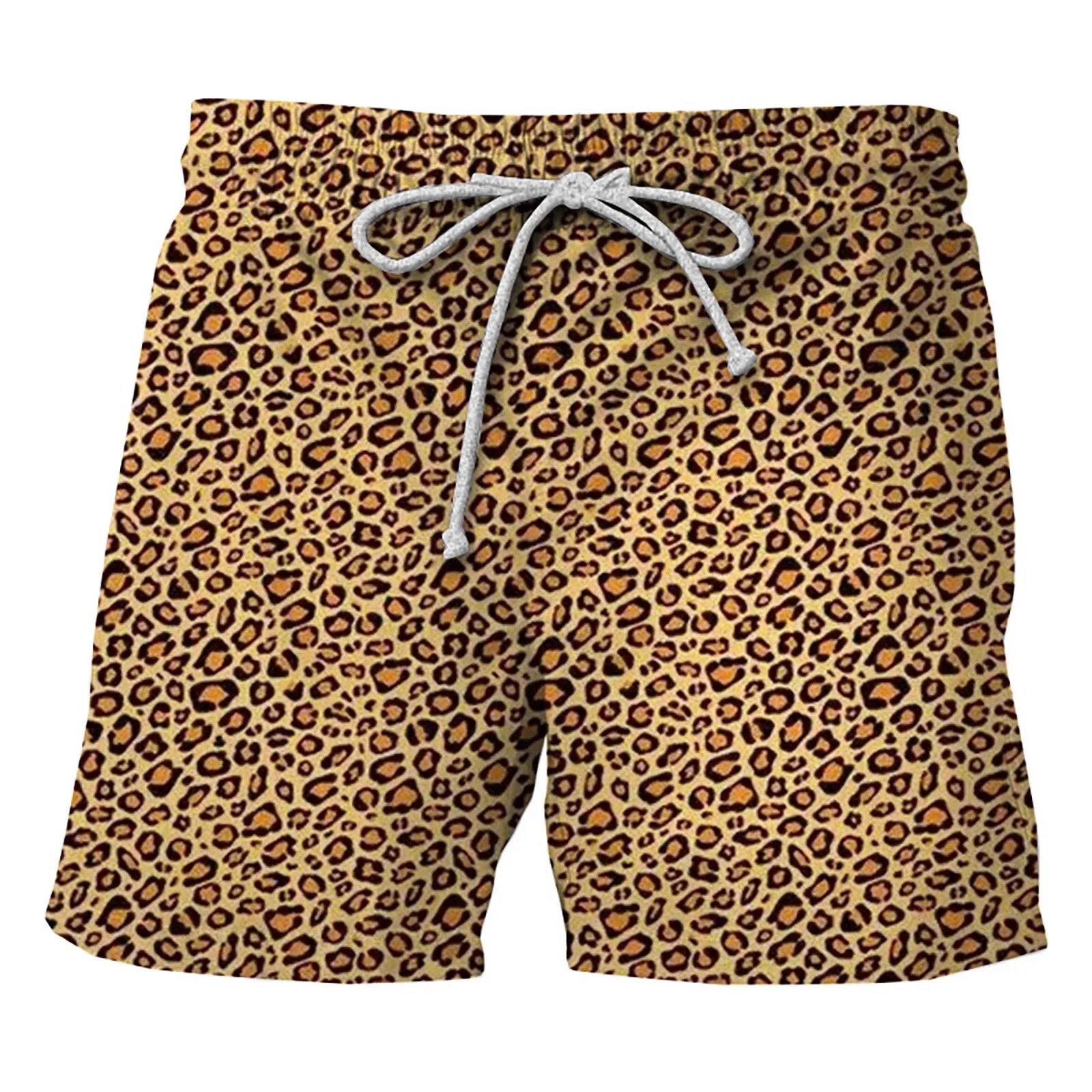 Leopard Print Men Beach Shorts 3d Printed Party Clothing Casual Board Harajuku Breathable Swimsuit Homme Oversized 240314