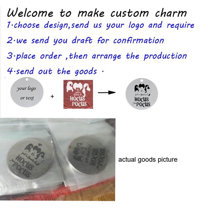 20pcs Custom Order Laser Engraved Stainless Steel Charms Personalized Round Disc Jewelry Tags Many Size 240309