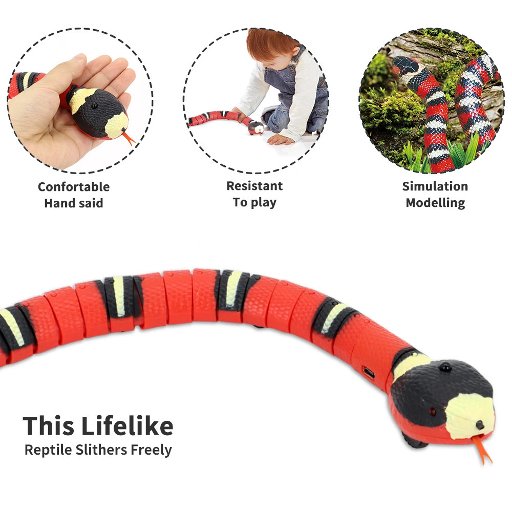 Smart Sensing Interactive Cat Toys Automatic Eletronic Snake Cat Teasering Play USB Rechargeable Kitten Toys for Cats Dogs Pet 240315