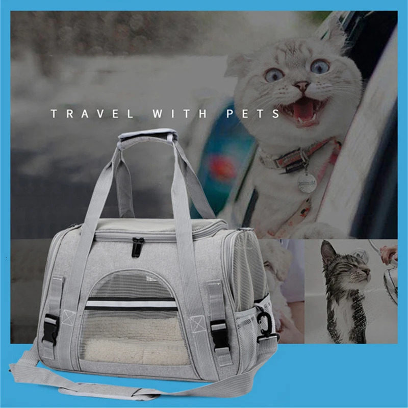 Dog Bag Soft Side Backpack Cat Pet s Dog Travel Bags Airline Approved Transport For Small Dogs Cats Outgoing 240318