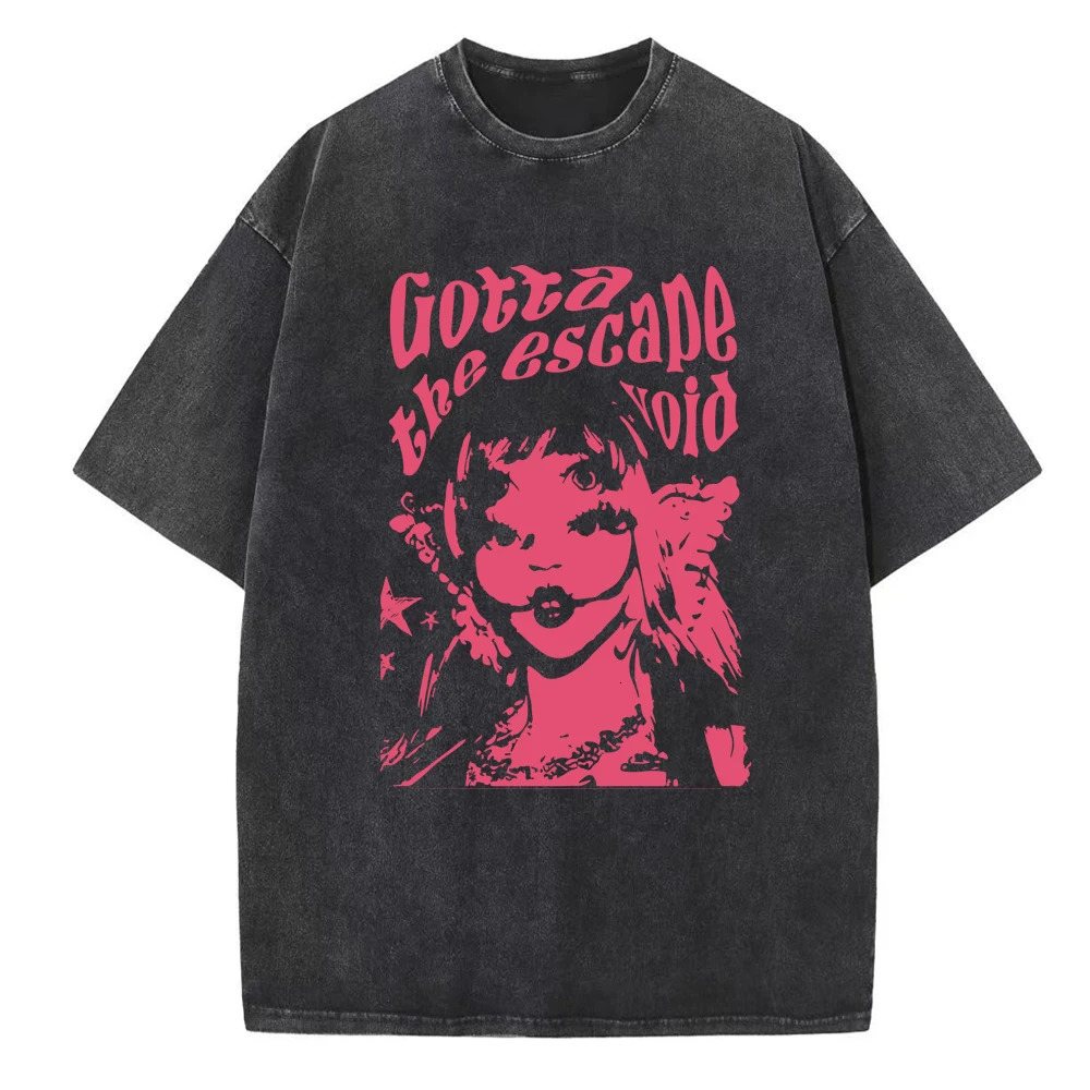 Melanie Martinez Portals Tour Print Shirts Vintage Washed Oversized Y2K T-Shirts 90S 240321