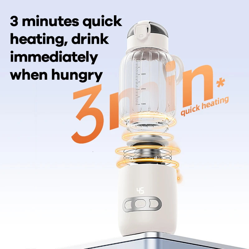 Portable Baby Milk Bottle Warmer 400ML USB Quick Charge 316 Food Grade Glass Outdoor Travel Electric Instant Water 240322