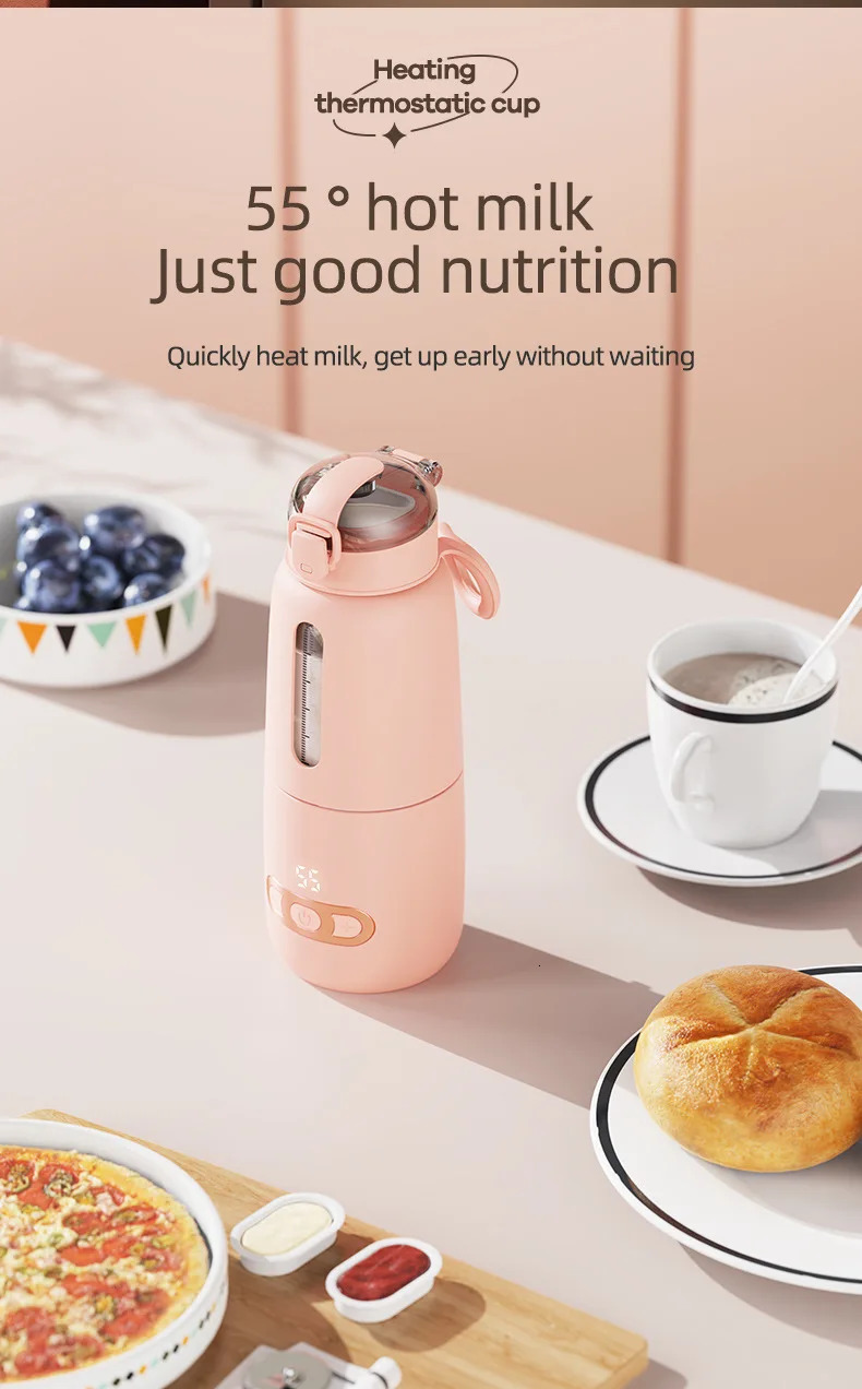 Electric Instant Baby Water Warmer USB Quick Charge 316 Food Grade Glass Outdoor Travel Portable Milk Bottle Night 240322