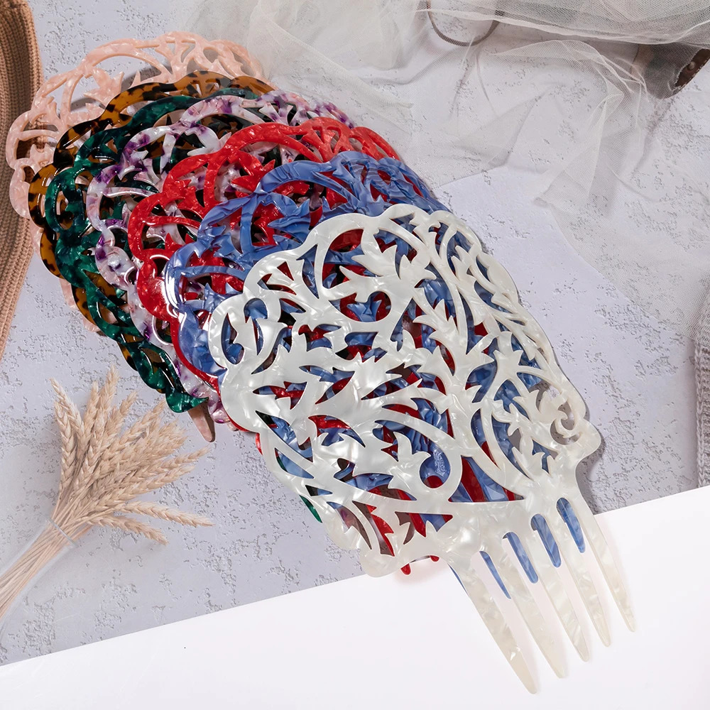 Vintage Hair Comb Colorful Acetate Accessories Tortoiseshell High Flamenco dancers Headdresses jewelry Gift 240311